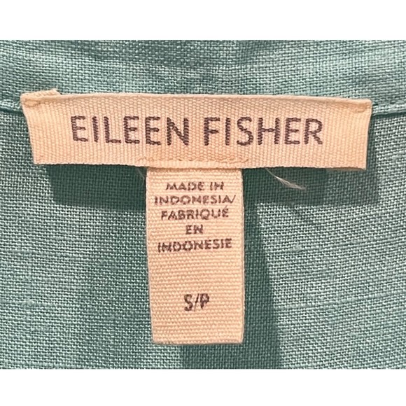 EILEEN FISHER Sleeveless Button Down Aqua Tunic - Picture 4 of 6